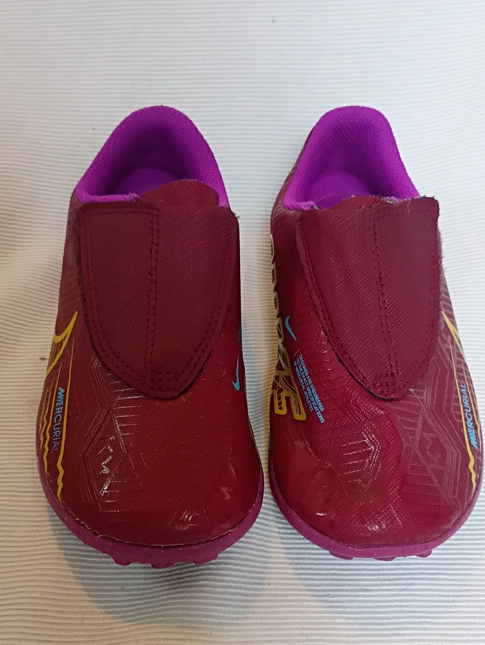 Nike Mercurial Kids Toddler Athletic Sneaker In Maroon And Gold